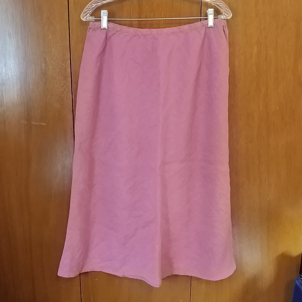 100% Linen Mauve XL Cut Loose Skirt